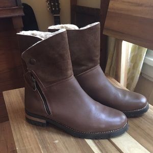 Fabianelli shearling-lined brown leather boots
